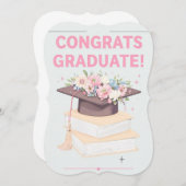 本モダン及びフローラキャップ卒業カード (正面/裏面)