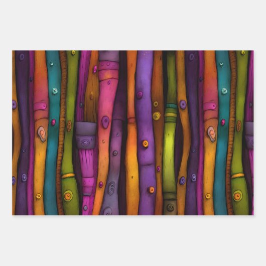 本予測できな針の装飾紙セット ラッピングペーパーシート (正面2)