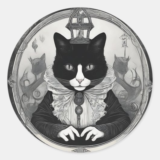 本人ゴシック子猫 ラウンドシール (正面)