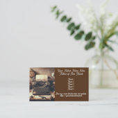 本作家マニュアルヴィンテージタイプライター茶色セピア 名刺 (スタンド正面)