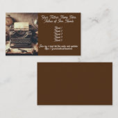 本作家マニュアルヴィンテージタイプライター茶色セピア 名刺 (正面/裏面)