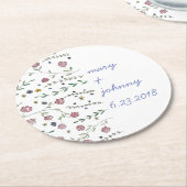 本及び花のコースター ラウンドペーパーコースター (アングル)