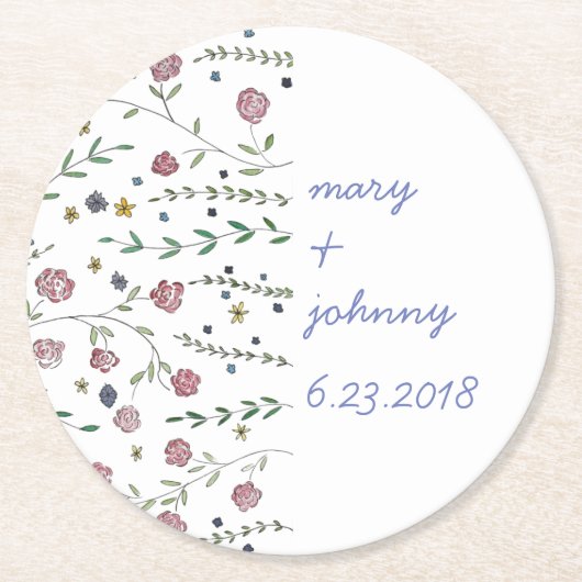 本及び花のコースター ラウンドペーパーコースター (正面)