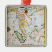 本土東南アジアの世界地図からの詳細 メタルオーナメント (正面)