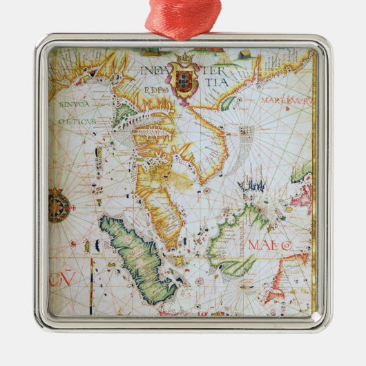 本土東南アジアの世界地図からの詳細 メタルオーナメント (正面)