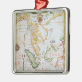 本土東南アジアの世界地図からの詳細 メタルオーナメント (左)