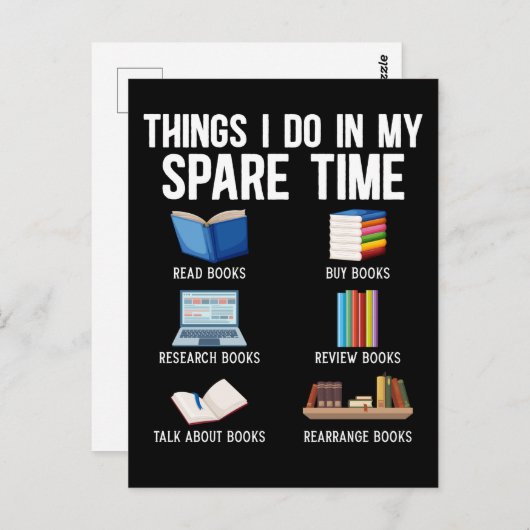 本好おもしろいきのユーモア読書家 ポストカード (正面/裏面)