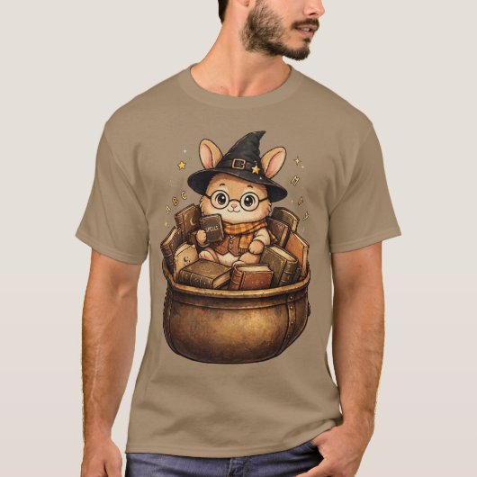 本好きうさぎ司書ウィッチ Tシャツ (正面)