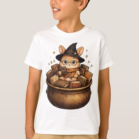 本好きうさぎ司書ウィッチ Tシャツ (正面)