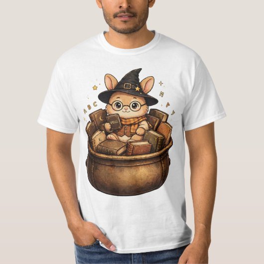 本好きうさぎ司書ウィッチ Tシャツ (正面)