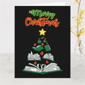 本好きなクリスマスツリーⅢ カード (黄色い花)