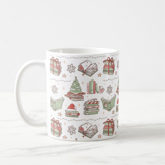 本好きなクリスマスファンへ コーヒーマグカップ (左)