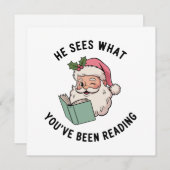 本好きなクリスマス　読んだ本を見てます シーズンカード (正面/裏面)