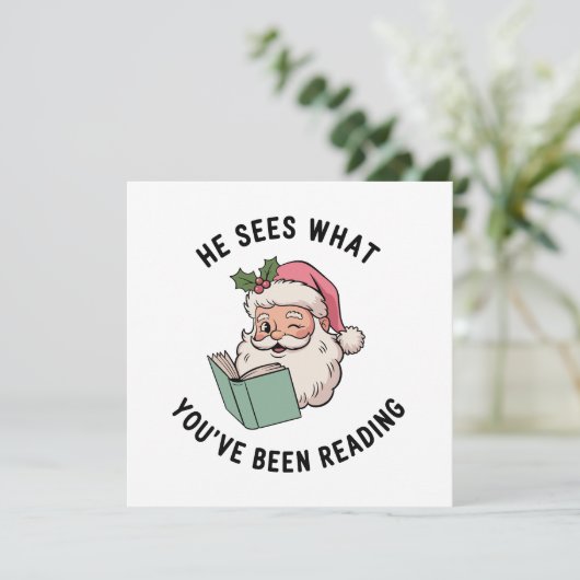 本好きなクリスマス 読んでる本も見てます シーズンカード (スタンド正面)
