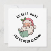 本好きなクリスマス 読んでる本も見てます シーズンカード (正面)