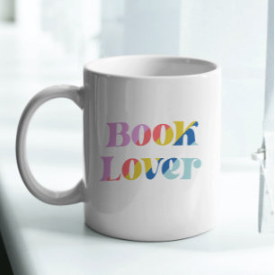 本好きな人のためのカラフルなレトロタイポグラフィーマグカップ コーヒーマグカップ
