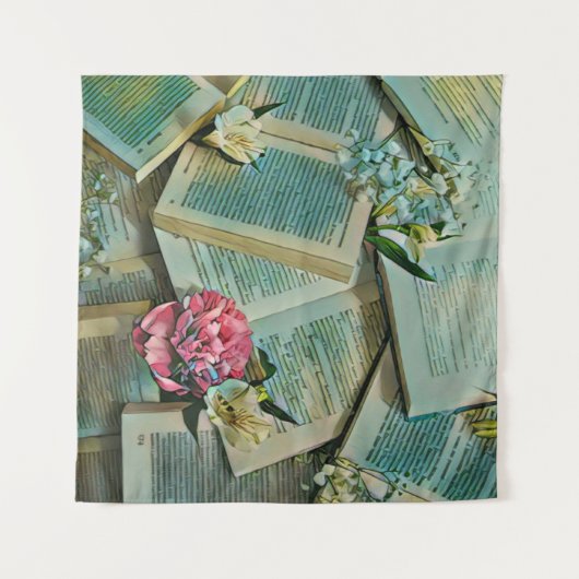 本好きな人のアート作品 タペストリー (正面(横))