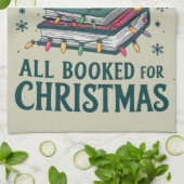 本好きな図書館司書へのクリスマスプレゼント キッチンタオル (折り畳み)