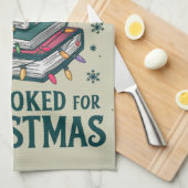本好きな図書館司書へのクリスマスプレゼント キッチンタオル (四つ折り)