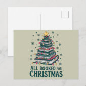 本好きな図書館司書へのクリスマスプレゼント シーズンポストカード (正面/裏面)