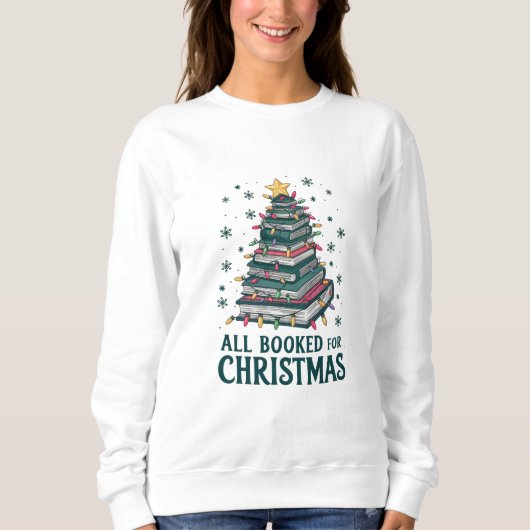本好きな図書館司書へのクリスマスプレゼント スウェットシャツ (正面)