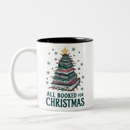 本好きな図書館司書へのクリスマスプレゼント ツートーンマグカップ (左)