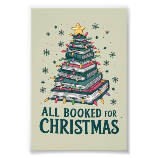本好きな図書館司書へのクリスマスプレゼント フォトプリント            (正面)