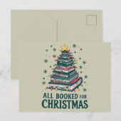 本好きな図書館司書へのクリスマスプレゼント ポストカード (正面/裏面)