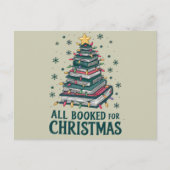 本好きな図書館司書へのクリスマスプレゼント ポストカード (正面)