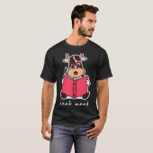 本好きな牛好きアンプ読書大好き Tシャツ (正面フル)