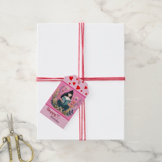 本好きな誕生日の願い ギフトタグ (より糸付き)