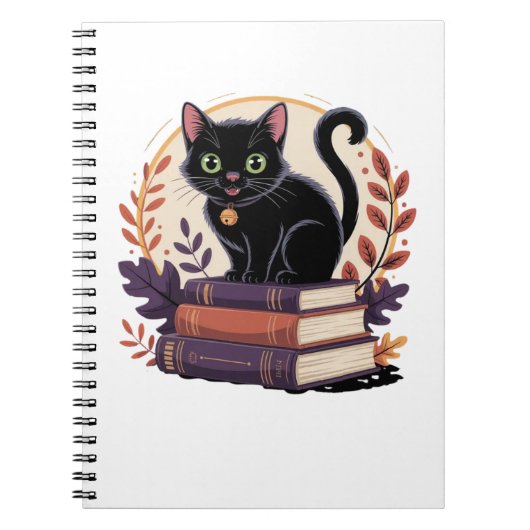 本好きな黒猫 - 子供用ノートブック ノートブック (正面)
