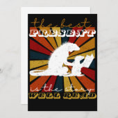 本好きのためのイグアナ グラフィック クリスマス ギフト 招待状 (正面/裏面)