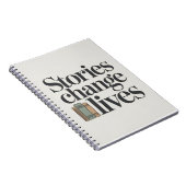 本好きのためのストーリーズ・チェンジ・ライヴス 書籍愛好者 引用 ノートブック (右側)