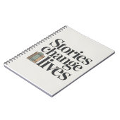 本好きのためのストーリーズ・チェンジ・ライヴス 書籍愛好者 引用 ノートブック (左側)
