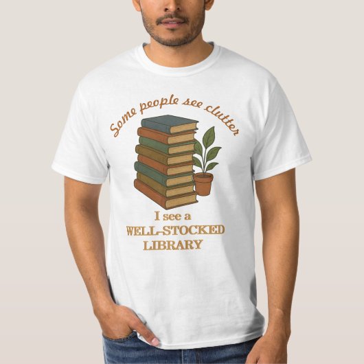 本好きのためのユーモアTシャツ Tシャツ (正面)