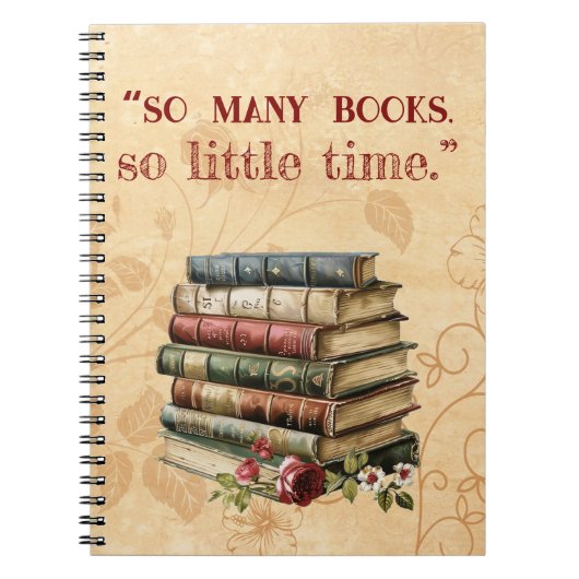 本好きのための名言 ノートブック 本がたくさんある 時間が少ない 楽しい (正面)