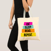 本好きのための Eat Sleep Read Repeat モノグラム トートバッグ (正面(商品))