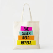 本好きのための Eat Sleep Read Repeat モノグラム トートバッグ (正面)
