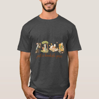 本好きのガチョウの読書仲間コレクションの女の子 Tシャツ