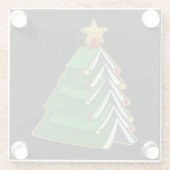 本好きのクリスマスツリー４ ガラスコースター (裏面)