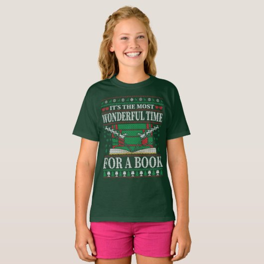 本好きのクリスマス Tシャツ (正面フル)