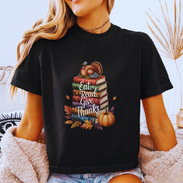 本好きのサンクスギビング パンプキン 読書の秋 Tシャツ