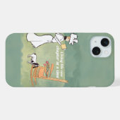 本好きの女性と読書する犬 iPhoneケース (裏面横)