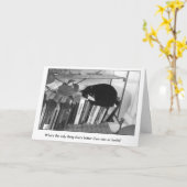 本好きの猫誕生日 カード (黄色い花)