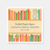 本好きの花嫁のシャワー | おしゃれで楽しい「新しい章」 スタンダードカクテルナプキン (正面)