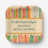 本好きの花嫁のシャワー | おしゃれで楽しい「新しい章」 ペーパープレート (正面)