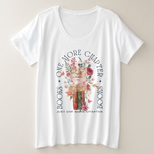 本好きへのギフト プラスサイズTシャツ (デザイン正面)