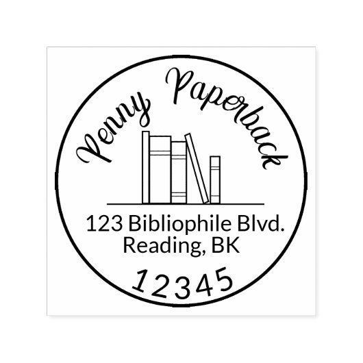 本好き向け差出人住所スタンパー セルフインキングスタンプ (デザイン)