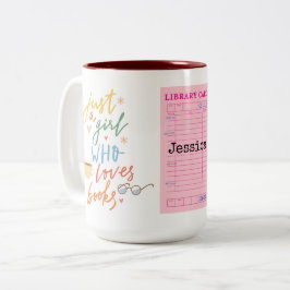 本好き女子のライブラリーカード ツートーンマグカップ